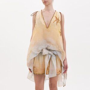 Zimmermann yellow V-neck mini dress